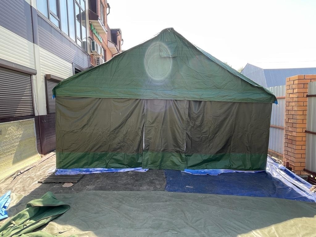 Палатка Каркасная утепленная зеленого цвета 5х6 Палатка Каркасная утепленная зеленого цвета 5х6